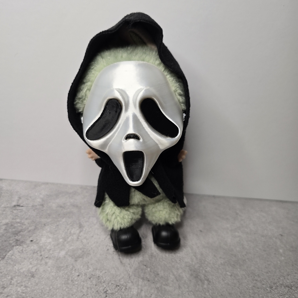 Labubu Costume with Silver Mask and Black Shoes